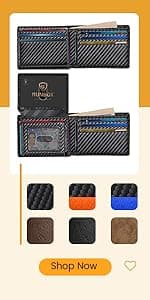 RUNBOX Slim Wallets for Men - Leather Money Clip Mens Wallet - RFID Blocking Front Pocket Bifold Wallet - Thin Credit Card Holder with Gift Box