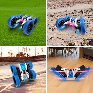 Remote Control Car, Double Sided RC Car, 4WD Off-Road Stunt Car with 360° Flips, 2.4Ghz Indoor Outdoor All Terrain Rechargeable Electric Toy Cars Gifts for Boys Kids 3 4 5 6 7 8 9 10 11 12 Year Old