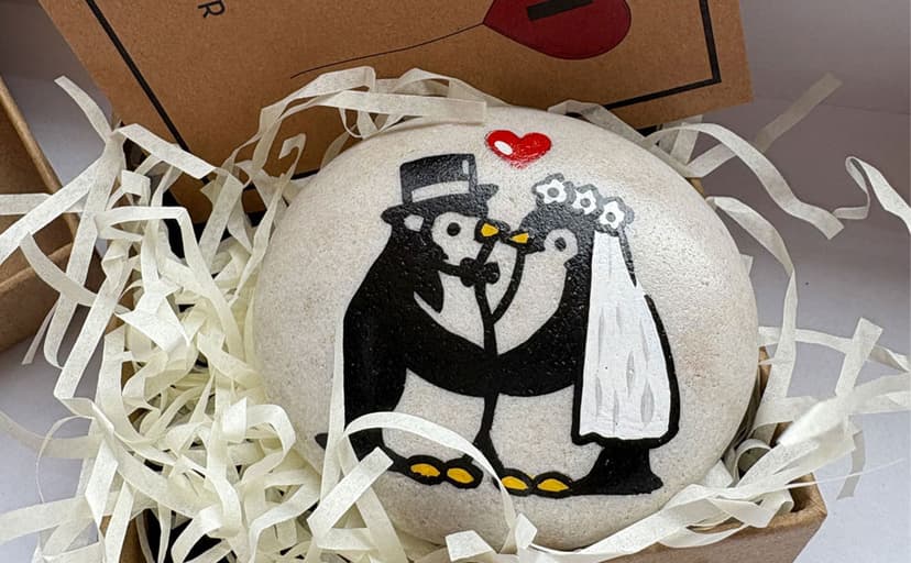 mqajdv Penguin Groom Gift from Bride – To My Husband on Our Wedding Day – Thoughtful Marriage Keepsake for Husband from Wife-to-Be – Unique Big Day Gift with Card