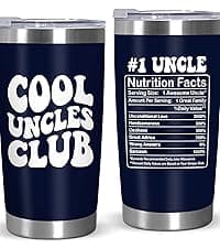 Christmas Best Uncle Gifts for Men - Cool Uncles Club 20 oz Stainless Steel Cup Insulated Travel Tumbler with Lid - Uncle Birthday Gifts for Brother, Presents for Men