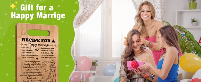 Wedding Gift for Couple 2025, Bridal Shower Gifts for Bride and Groom Engagement, Happy Marriage Cutting Board, Gifts for Wedding Shower, Newlywed Mr and Mrs Gifts Bride to Be Gifts