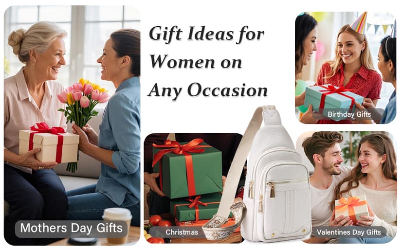 Christmas Gifts for Mom Wife Crossbody Bags Gifts for Women Birthday Gifts for Her Small Crossbody Sling Bag Fanny Pack Chest Travel Anti Theft Purse Unique Secret Santa Mothers Day Gift Ideas