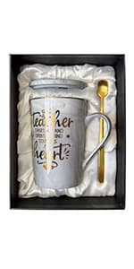 Unique Teacher Appreciation Gifts for Women - Best Teachers Christmas Mug for Teachers from Student, 14Oz Pink Marble Ceramic Gold Print Teacher Cup, Birthday Retirement Graduation, Nice Gift Boxed