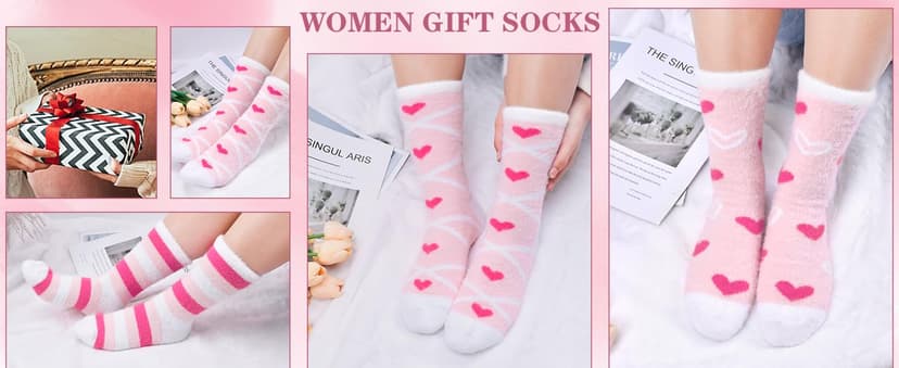 Valentines Day Gifts for Her Fuzzy Socks Gifts for Women Mom Wife Girlfriend Galentines Day Christmas Birthday