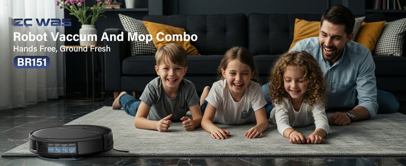 Robot Vacuum and Mop Combo, 2-in-1 Robot Vacuum Cleaner, Perfect for Pet Hair, Hard Floor and Carpet, Anti-Bump, Anti-Fall, App, Voice and Remote Control