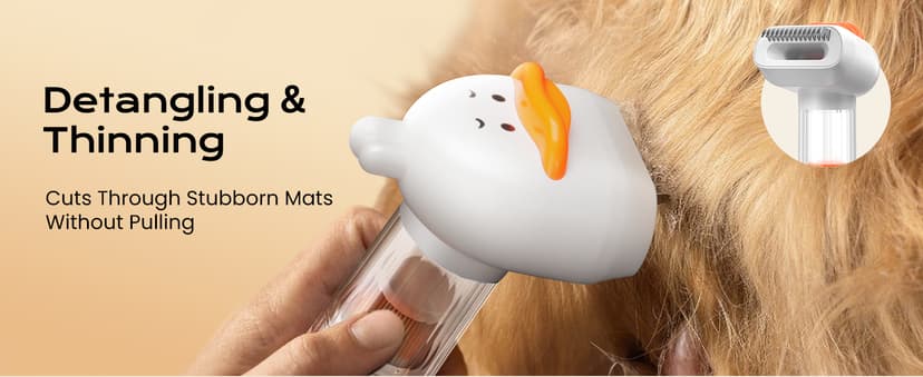 Vacuum Dog Brush for Shedding, 4-in-1 Self Cleaning Slicker Brush for Dogs& Undercoat Rake for Dogs, Deshedding Grooming Tool, Anti-Static, Massage, Cleaning, Shedding & Combing All In One!