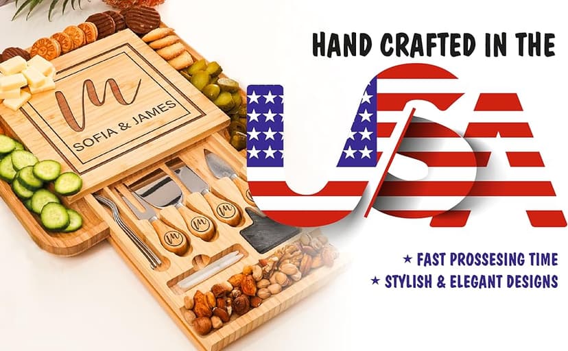 Personalized Charcuterie Board Gifts Set for Best Friends, Custom Large Cheese Board for Wedding, Anniversary, Birthday, Housewarming, Engagement, Party, New Home Gift Couple