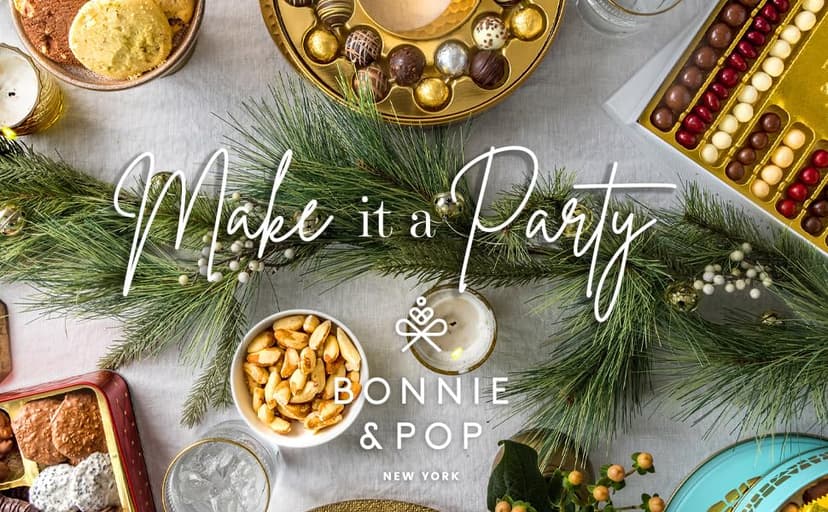 Christmas Chocolate Gift Basket – Gourmet Holiday Snack Gift Box Idea in Keepsake Tin – Men, Women, Corporate, Food Set- Bonnie and Pop