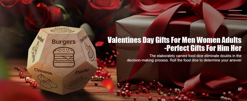 Food Dice Stocking Stuffers for Men Women Kids Adults Date Night Dice Couples Gifts for Him Her Anniversary Christmas Birthday Wedding Gifts for Men Women Him Her Boyfriend Girlfriend Husband