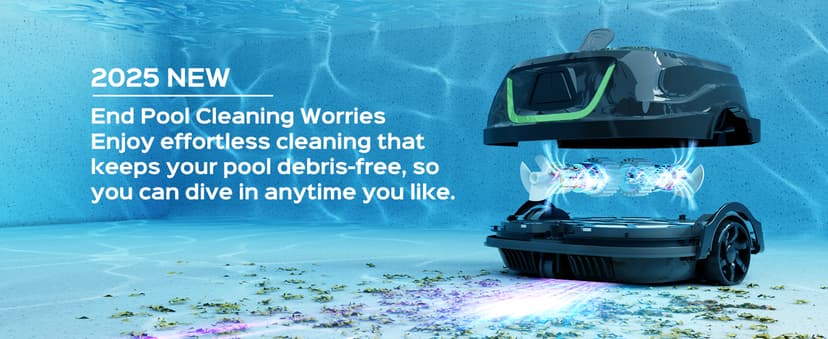 (2025 Upgraded) WYBOT A1 Pool Vacuum for Above Ground Pool, Automatic Cordless Robotic Pool Cleaner with 120 Mins, Double Filters, LED Indicator, 2.5H Charging, Ideal for Plat Pools