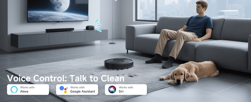 MONSGA Robot Vacuum Cleaner, 4000Pa Powerful Suction Robotic Vacuum, 3.2" Super-Slim, 140Min Runtime, Vacuum Robot for Hard Floor/Low Pile Carpet/Pet Hair, Remote/App/Voice Control, Schedule Clean