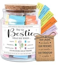 NewEleven Sister Birthday Gifts - Gift For Sister, Soul Sis, Sisters In Law - Sisters Gifts From Sister, Brother, Friend, Family - Decorative Glass Scripture Jar With 92 Bible Verse