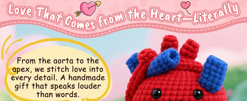 Mini Gifts for Him Her Couple Christmas Valentine’s Day To My Love Handmade Crochet Anatomical Heart Love Gift for Women Boyfriend Girlfriend Husband Wife Anniversary Christmas Valentines Birthday