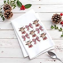 Christmas Cake Kitchen Dish Towels, Baking Christmas Tree Hand Towels Decorative for Farmhouse Kitchen Table, Cute Xmas Trees Gifts for Women Girls for Mom Hostess 16x24