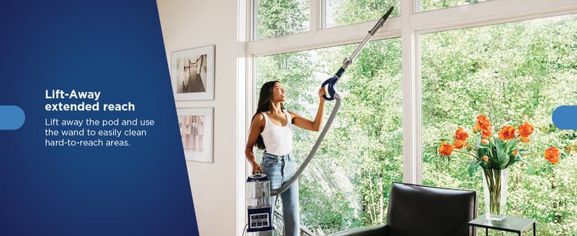 Shark Upright Vacuum, Navigator Lift-Away Deluxe with Large Dust Cup Capacity, HEPA Filter, Swivel Steering, Upholstery Tool & Crevice Tool, Blue, NV360