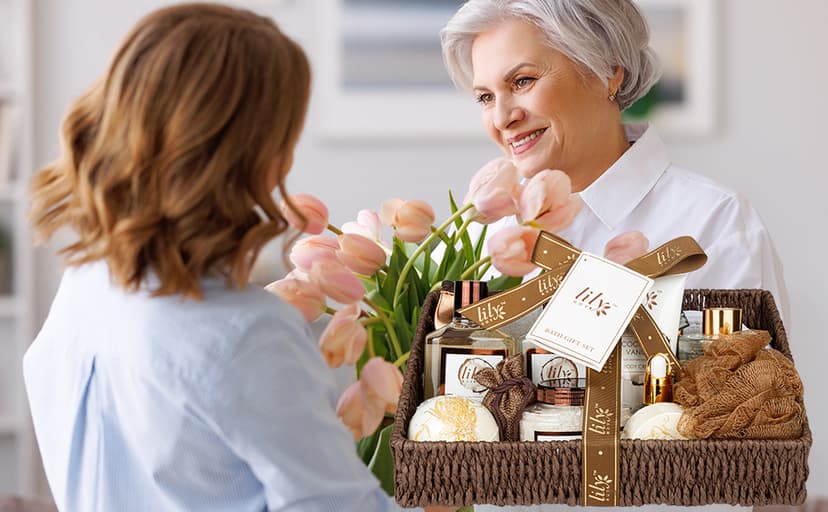 Bath and Body Gift Basket Set for Women - Coconut Vanilla Christmas Gifts for Women, Spa Gift Basket 17-Piece Bath Gift Set Self Care Gifts for Mothers Day, Fathers Day, Birthday Gifts for Her & Him