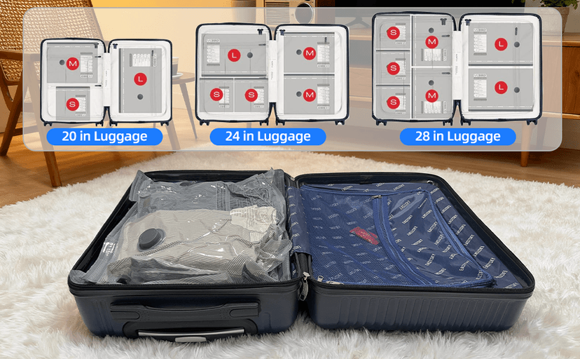 15 Pack Travel Vacuum Bags for Clothing with Rechargeable Electric Pump,Travel Vaccine Sealed Storage Bag for Clothes Suitcase
