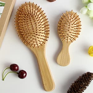MRD Hair Brush Set, Natural Bamboo Comb Paddle Detangling Hairbrush, Wide-tooth and tail comb No Bristle, suit for Women Men and Kids Thick/Thin/Curly/Dry Hair Gift kit