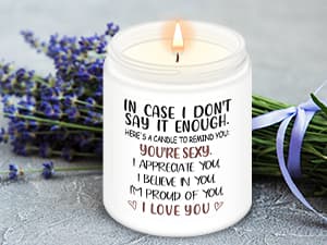 NANOOER Gifts for Her Girlfriend, Anniversary Wedding Birthday Gift for Women Wife, Unique Romantic Gift for Her Lavender Candle, Funny Valentines Anniversary Birthday Gifts for Her,Girlfriend, Wife