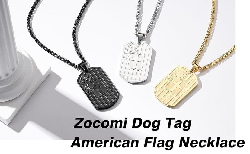 Zocomi To My Son Dad Brother Husband Grandson Grandpa Boyfriend Man Dog Tag Cross Necklace Christian American Flag Birthday Graduation Gifts Jewelry for Men Boys