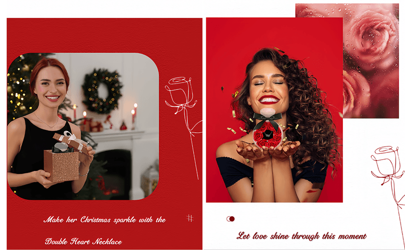 Preserved Rose with Heart Necklace Gift Artificial Flower Valentines Mothers Day for Girlfriend Mom Birthday Anniversary Personalized Romantic Gifts(Red)