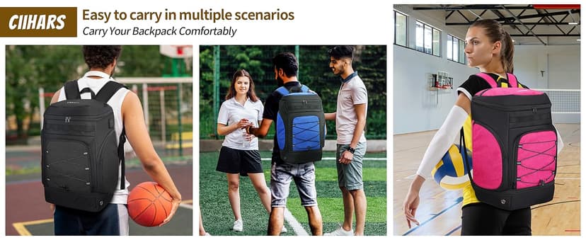 Basketball Backpack Bag Large Sports Bag with Separate Ball holder & Shoes compartment, Best for Basketball, Soccer,Volleyball,Gym