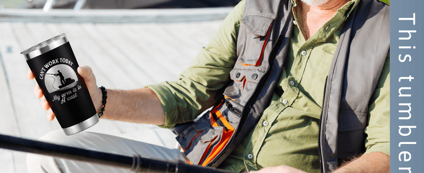 Fishing Gifts for Men - Gifts for Fisherman - Fisherman Gift for Men, Boys - Fishing Fathers Day Gift for Him - Fish Coffee Mug - 20 Oz Stainless Steel Tumbler