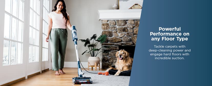 Shark HZ3002 Stratos Ultralight Corded Stick Vacuum with DuoClean PowerFins HairPro, Self-Cleaning Brushroll, & Odor Neutralizer Technology, Navy