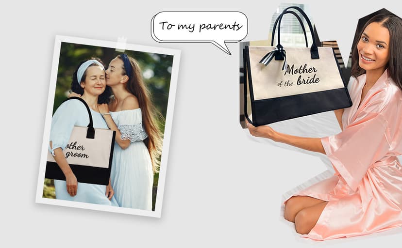 TOPDesign Canvas Tote Bag, Bridal Shower Gifts for Bride, Wedding Bachelorette Bride Gifts Shoulder Bag