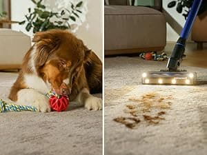 Bissell PowerClean FurFinder 200W Self-Standing Cordless Vacuum w/Tangle Free Brush Roll, Strong Suction, Removeable Battery, Wall Mount, Upholstery Tool & Bright Headlights