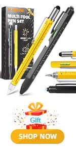 Stocking Stuffers for Men, Gifts for Him, Multitool Pen Christmas Birthday Present, Ideas for Guys Husband Who Have Everything, Tools Cool Gadgets Birthday, White Elephant for Adults Women Dad Grandpa