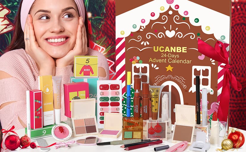 Makeup Advent Calendar 2025, 24 Days Christmas Gift Makeup Sets For Women, UCANBE 2025 Xmas Countdown Calendar Full Makeup Kits Beauty Makeup & Cosmetic For Teens, Girls Gift