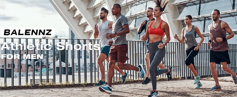 BALENNZ Athletic Shorts for Men with Pockets and Elastic Waistband Quick Dry Activewear