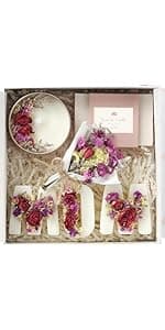 Sweet Coconut Spa Gift Set for Women – Relaxation Gift Basket with Candle, Soap, Salt Scrub & Shower Steamers – Birthday, Thank You, Bridal Shower & Self Care for Mom, Wife, Sister, Friend