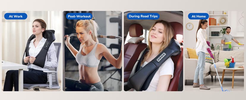 cotsoco Neck Massager,Shiatsu Shoulder and Back Massager with Heat, Electric Deep Tissue Massage Pillow for Body Muscle Pain Relief,Best Gifts Mom Dad Women Men,Home, Office Car Use