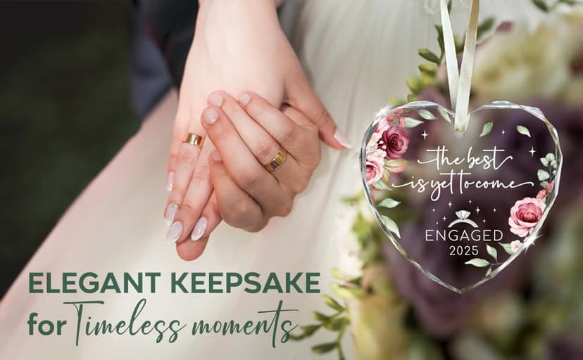 Engagement Gifts for Couples - The Best is Yet to Come Engaged 2025 Glass Ornament – Just Engaged Present Ideas for Newly Women, Bride to Be, Fiance, Friend, Daughter