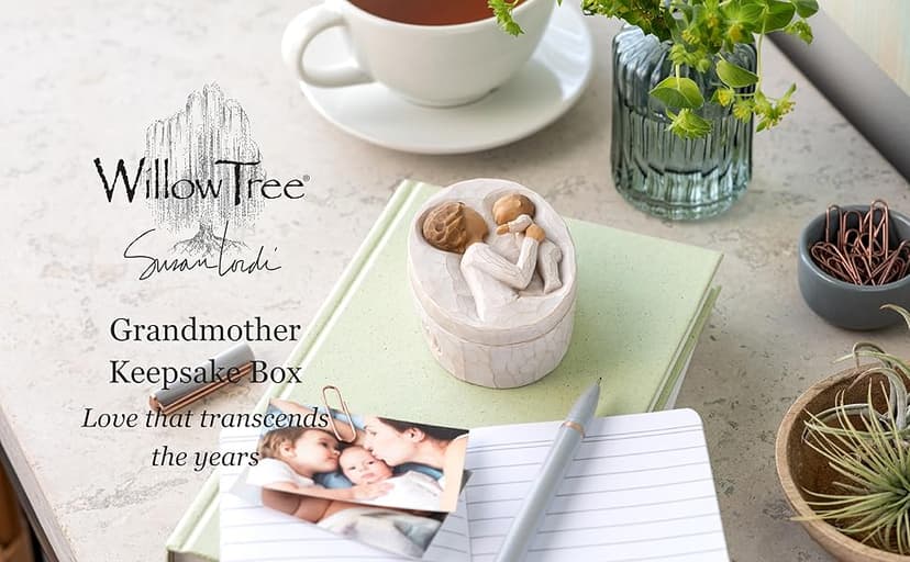 Willow Tree Grandmother, Love that Transcends the Years, Box for Jewelry and Treasures, Reminder of Those you Love who Call you Grandma, Sculpted Hand-Painted Keepsake Box