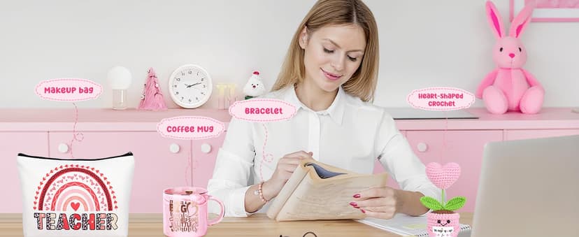 Teacher Appreciation Gifts for Women 7 Pcs, Back to School End of Year Thank You Gifts for Teachers Basket for Graduation, Retirement, Birthday, Christmas