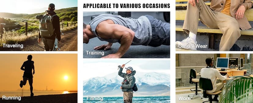 PLEPAN Men's Casual Cargo Pants Drawstring Hiking Pants Workout Tactical Joggers Sweatpants for Men