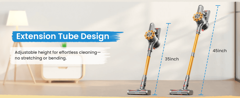 Cordless Vacuum Cleaner, 500W/45Kpa Vacuum Cleaners for Home with LED Display, 8 in 1 Lightweight Stick Vacuum with 60Min Runtime, Anti-tangle, Wall Mount Charging for HardFloor/Carpet/Pet Hair
