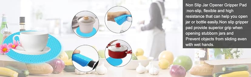 Jar Opener for Weak Hands, Seniors with Arthritis, 5 in 1 Multi Function Bottle Opener Lid Opener For Arthritic Hands with Non Slip Rubber Jar opener Gripper Pad