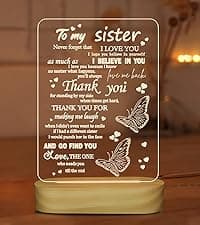 to My Bestie Gifts,3D Illusion Lamp I Love You Friends Night Light for Best Friend Sister Boys & Girls Women BFF Birthday Holiday, Soft Warm White Colors LED Wooden Table Lamp