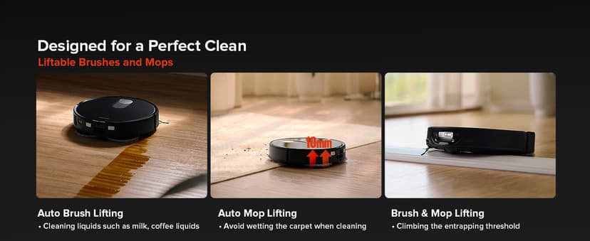 roborock Qrevo Slim Robot Vacuum and Mop Combo, 8.2cm Ultra-Slim, 3D Sensing Tech, Advanced Obstacle Recognition, 11,000Pa Suction, FlexiArm Side Brush & Mop, Auto Mop Washing & Drying, Self-Emptying