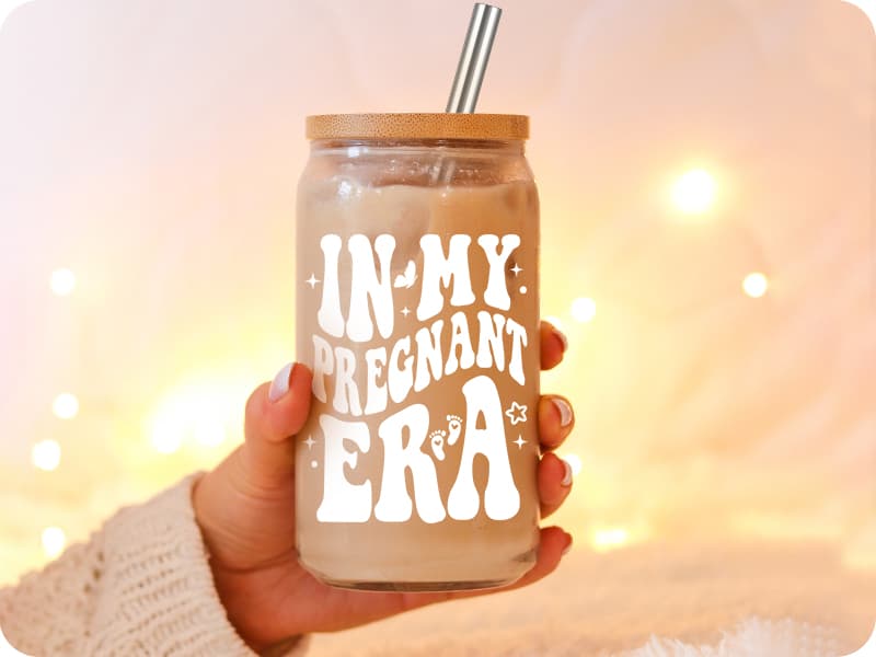 Fairy's Gift Pregnant Women Iced Coffee Cup, Cute Pregnant Mom Gifts, New Mama 16 oz Coffee Glass Cup, New Mothers Birthday Christmas, Pregnancy Gifts for Expecting Mom, First Time Mommy, Mommy to Be