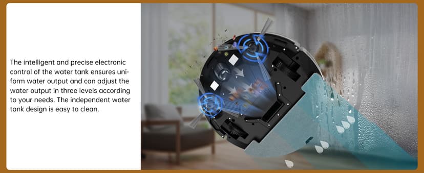 ECOHOME Robot Vacuum and Mop Combo,3500Pa Powerful Suction, with Wi-Fi/App/Remote,2 in 1 Mopping Robot Vacuum Cleaner,Dustbin and Watertank, for Pet Hair,Hard Floors and Low Pile Carpet,Black