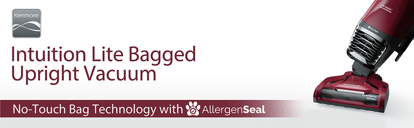 Kenmore BU3040 Intuition Bagged Upright Vacuum Lightweight Cleaner 2-Motor Power Suction with HEPA Filter, 3-in-1 Combination Tool, Handi-Mate for Carpet, Floor, Pet Hair, Red w/No Lift-up