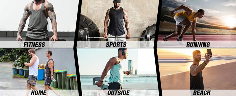 COOFANDY Men's 3 Pack Quick Dry Workout Tank Top Gym Muscle Tee Fitness Bodybuilding Sleeveless T Shirt