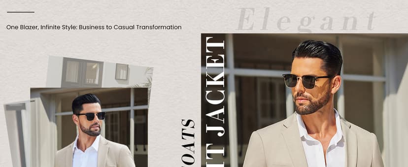 COOFANDY Mens Casual Blazer Knit Sport Coat Lightweight Two Button Suit Jacket