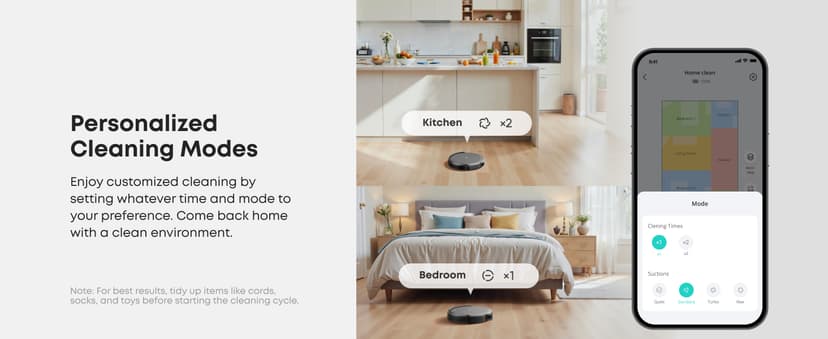 eufy C10 Robot Vacuum Self Emptying, 8 Weeks Hands Free, Advanced Smart Mapping with LiDAR Navigation, 2.85-Inch Slim Design, Powerful Suction, Edge Expansion Brush for Pet Hair, Carpet Detection