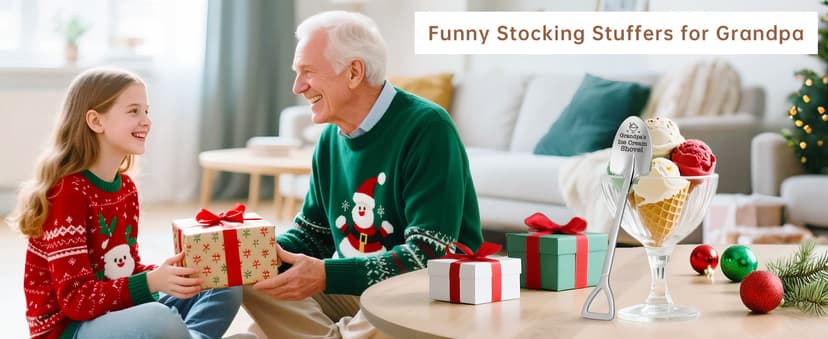 Grandpa Papa Gifts for Birthday Fathers Day Funny Dad’s Ice Cream Shovel Spoon Presents for Grandfather Pops Daddy Step Bonus Dad, Dad’s Birthday, from Grandkids, Grandchildren